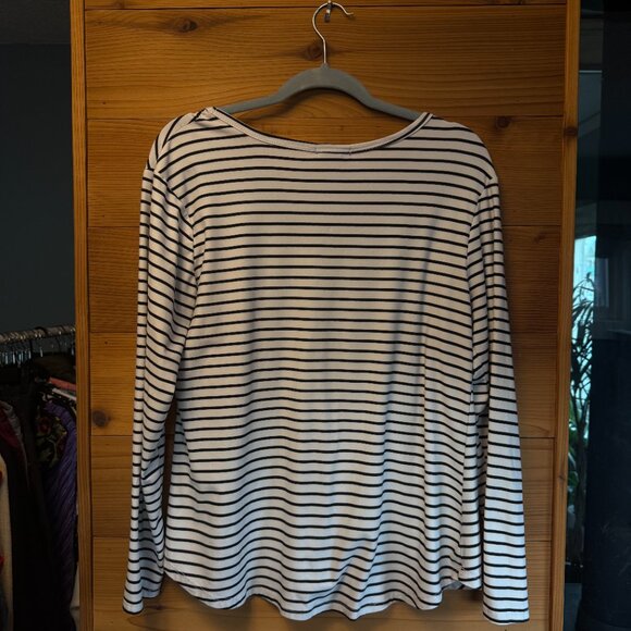 Lovemood Striped Long Sleeve V Neck Shirt - L - Picture 4 of 5